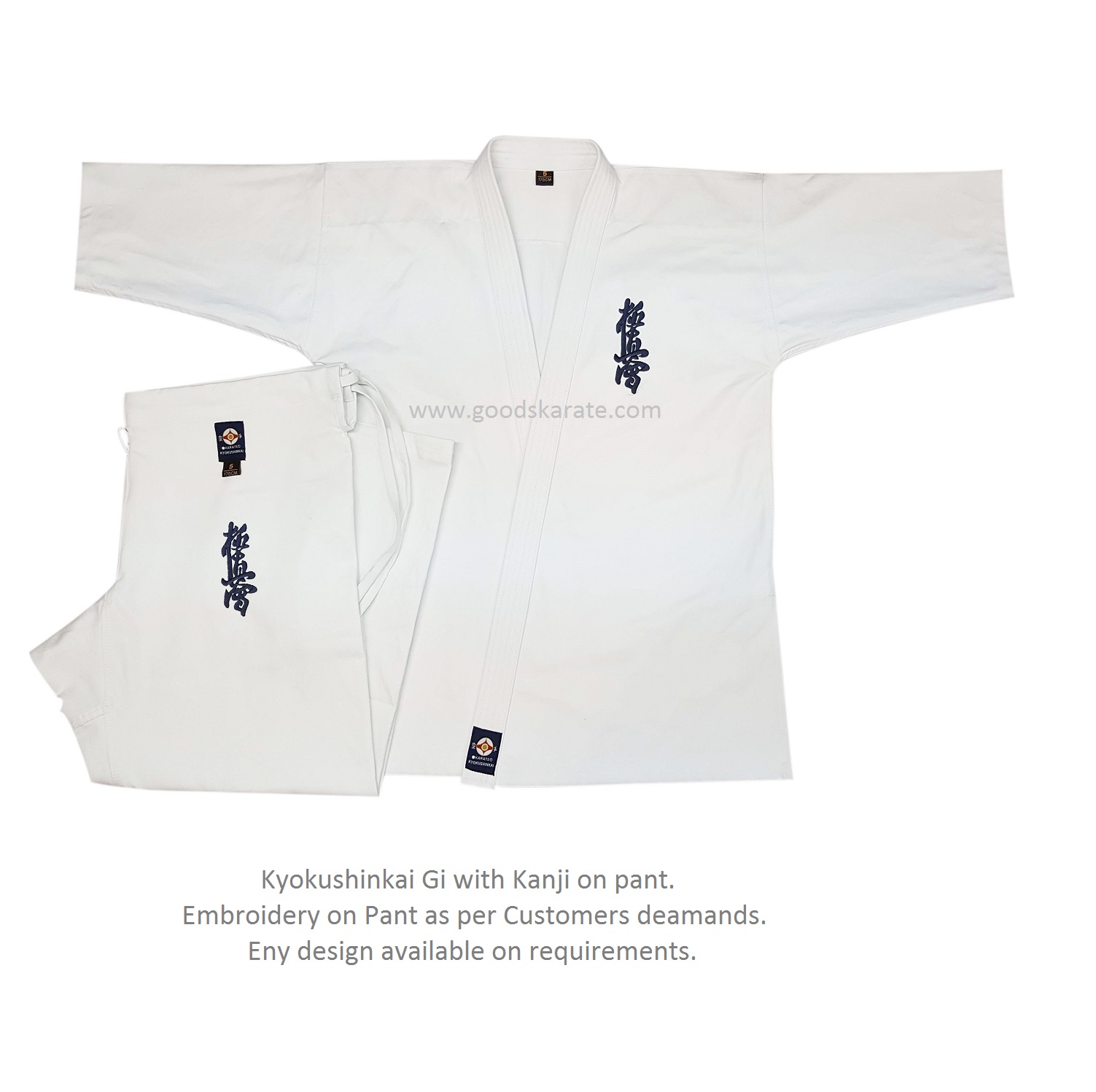 Kyokushinkai Gi with kanji on pant